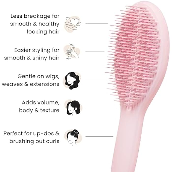 Tangle Teezer | The Ultimate Styler Hairbrush | Maintains & Blends Wigs, Weaves, Extensions & Clip-Ins | Finishing Brush for Adding Volume, Texture, Shine & Brushing Out Curls | Millennial Pink - Image 4